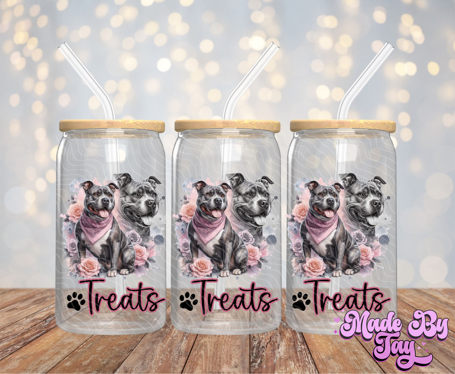 Staffy Canister Decals - 16OZ UV DTF Wrap