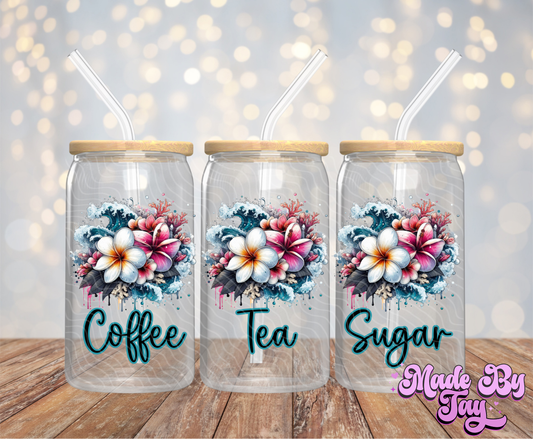 Frangipani Canister Decals - 16OZ UV DTF Wrap