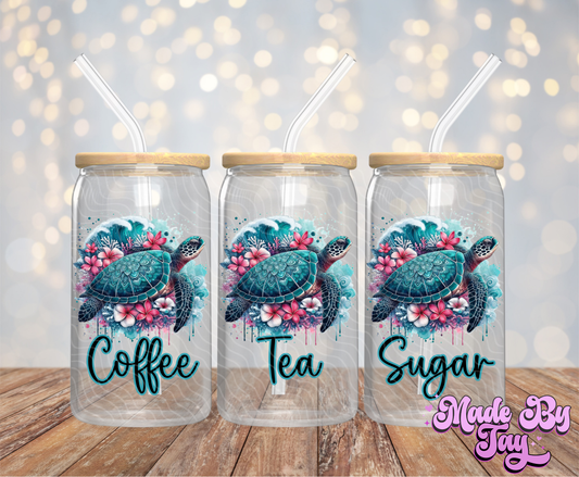 Turtle Canister Decals - 16OZ UV DTF Wrap