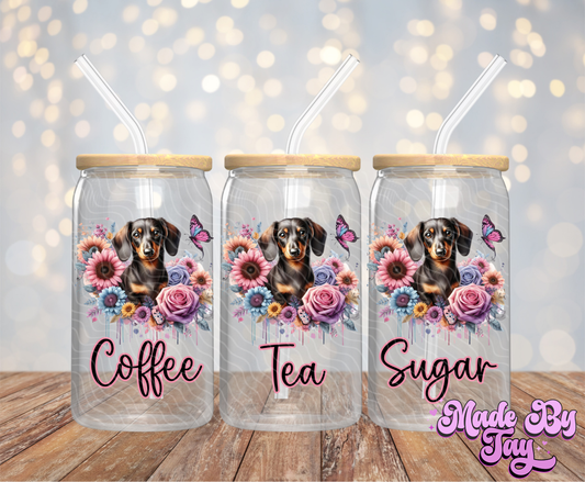 Dachshund Canister Decals - 16OZ UV DTF Wrap