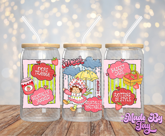 Str_wberry Sh_rtcake Funny - 16OZ UV DTF Wrap